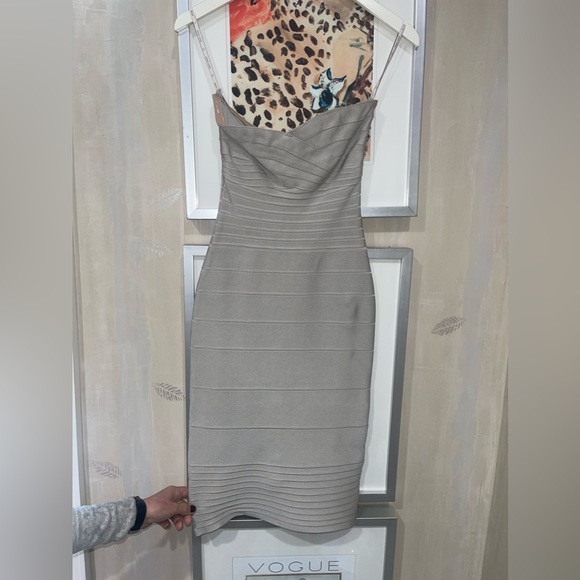 Herve Leger Authentic Grey Dress Strapped - Picture 2 of 6